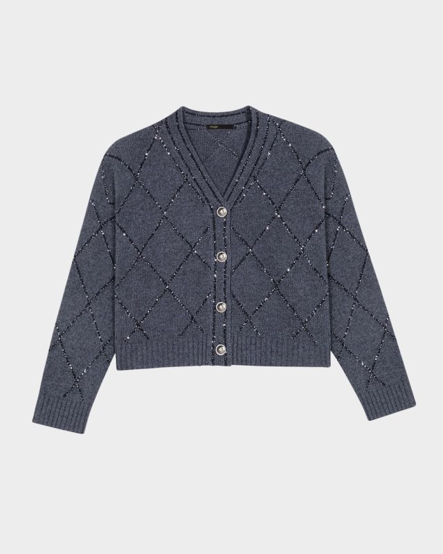 Mipou Sequined Wool-Blend Cardigan